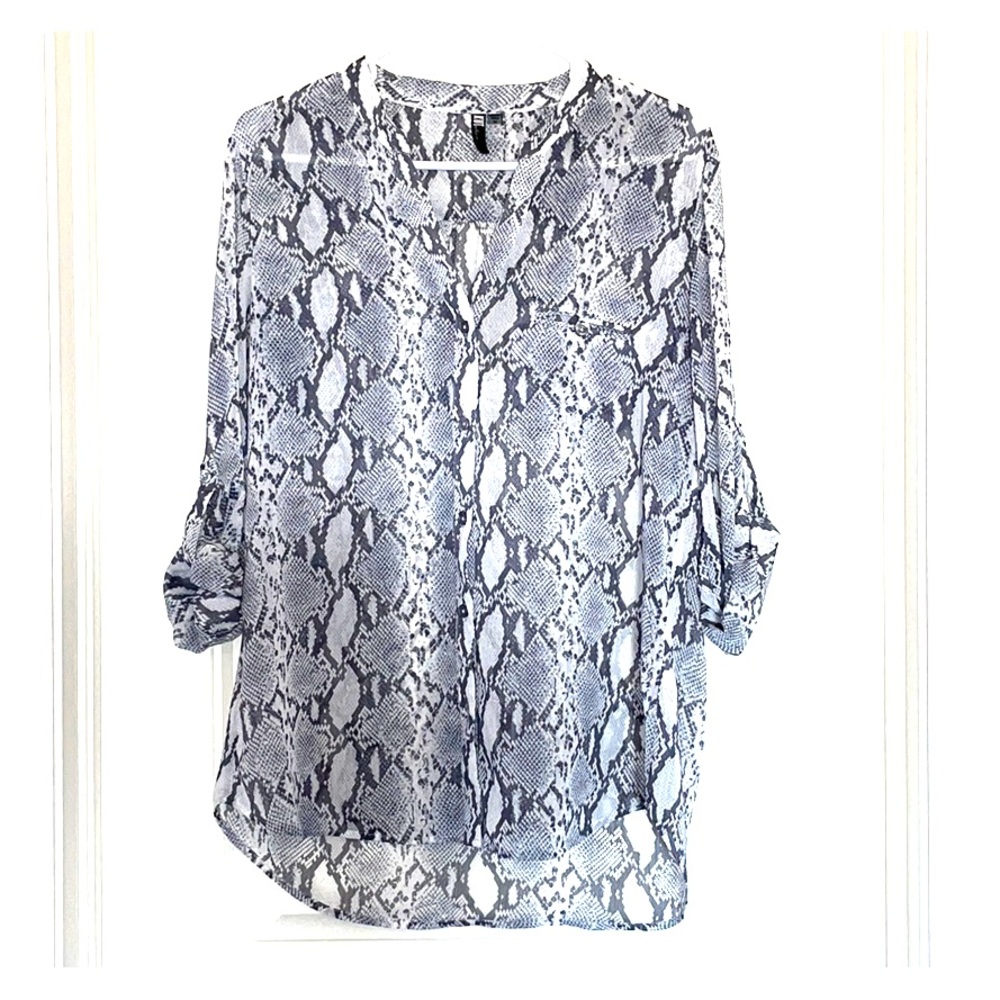 Semi sheer snakeskin blouse